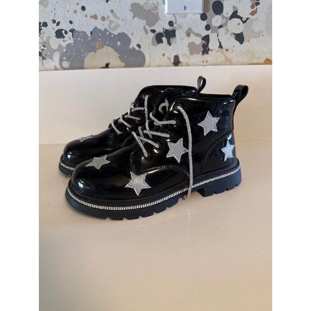 LOLA & The BOYS black shimmer star bedazzle boots